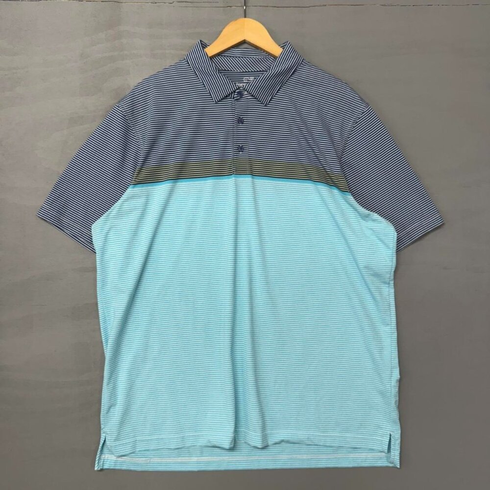 Vineyard Vines Performance Color Block Striped Me… - image 1